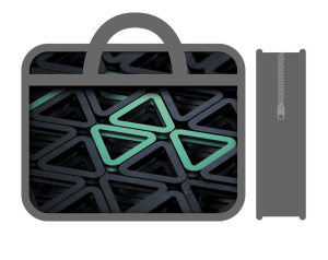 Папка А4 (330*260*120) с ручками, молния, пластик "Треугольники"