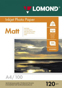 Фотобумага INK JET LOMOND А4 120г, 100л, матовая, одностороняя