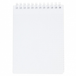 Блокнот А6 пласт.обл.  80л "Velvet. Белый" гребень, кл.