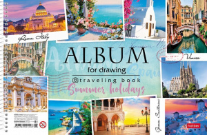 Альбом А4 48л гребень "TRAVEL"  пл. 100 гр/м, перфорация