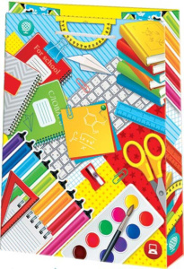 Пакет подар. бумажн. 26*10*32 см 130гр/м Школьный