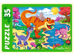 Пазлы МАКСИ 35 элементов  300*215мм.  "Мир динозавров"