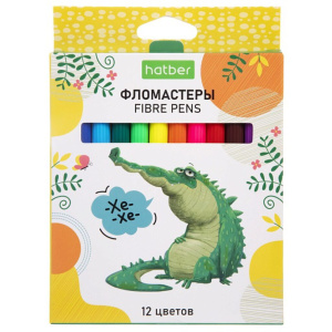 Фломастеры  12цв "Hatber. ZOO" вентилир.колпачок