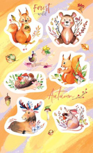 Наклейки детские 15*9см  "Белки"