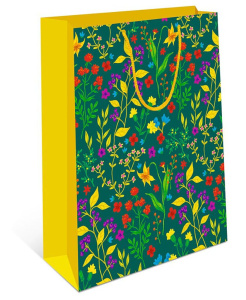 Пакет подар. бумажн. 26*32*12 см, 130гр/м Трава