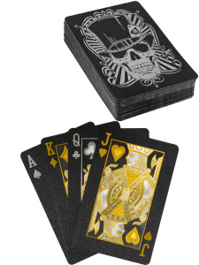 Карты игральные 54шт,  "Игрок" черный с серебристым