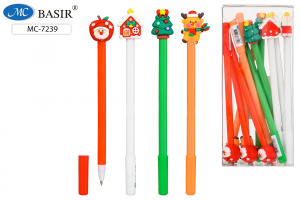 Ручка шар. "Новогодние" синяя