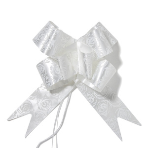 Бант подарочный затягивающийся  14см с розочками, ассорти