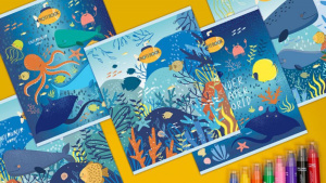 Тетрадь А5 24л кл. ПЗБМ "Подводный мир" тисн.фольгой, белизна 100%