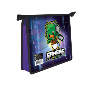 Папка д/тетрад. А5 (230*190*50) 1отд. молния сверху, пластик "Маленький геймер"