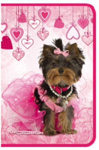 Папка для труда А4 1 отд. молн. вокруг, откид.планка  Pretty dog, ламинат