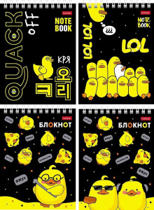 Блокнот А7  60л гребень "Утиные истории" клетка