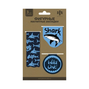 Набор закладок магнитных  3шт., Акула 44*47мм, 30*80мм, 44*44мм
