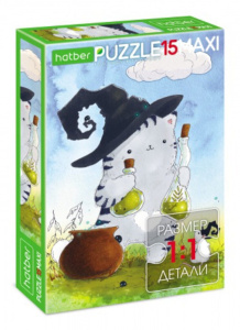 Пазлы   15 элементов  220*330мм.  "Приключения кота Пирожка"