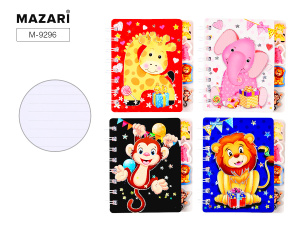 Блокнот 100*115мм гребень  60л. "Животные"