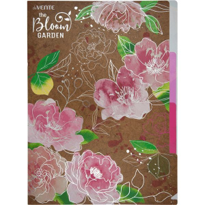 Папка уголок 3-х уровн. А4 "Bloom Garden" 230*310мм, пластик, тиснение фольгой