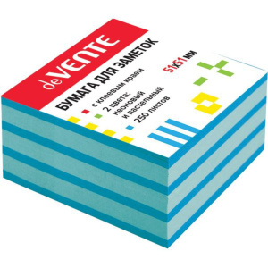 Бумага с липким краем (51*51мм)  250л, голубой НЕОН+ПАСТЕЛЬ