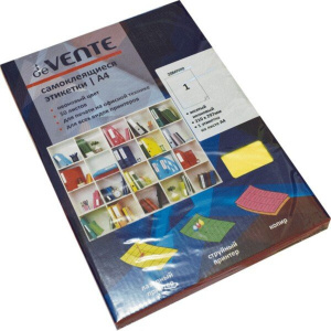 Этикетки самокл. deVENTЕ лист А4, 210х297мм, Neon желтые, 50 листов, 1 эт/л