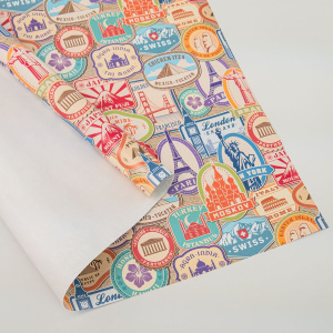 Бумага упаковочная 70*100см  "Города"