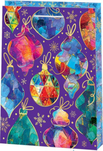 Пакет подар. бум. новогодн. 26*32*12см 130гр/м "Шарики"