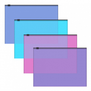 Конверт на молнии В5 полупрозрачный Fizzy Vivid, ассорти