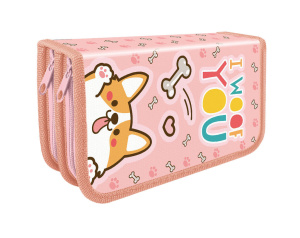 Пенал 2 отд. (190*105*50) молния, металлиз.лам.картон "Корги"