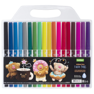 Фломастеры  18цв "Hatber. Кофейные коты" вентилир.колпачок