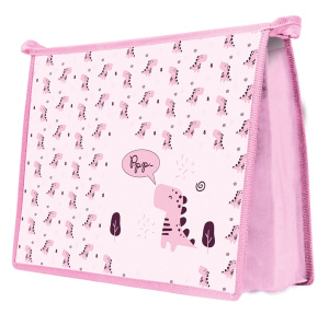 Папка д/тетрад. А5 (230*190*50) 1отд. молния сверху, метализир.картон "Розовый дино"