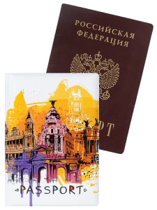 Обложка для паспорта "Город" ПВХ slim