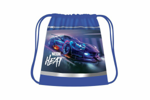 Мешок для обуви 1 отд, 415*340, карман, светоотр. "Neon car"