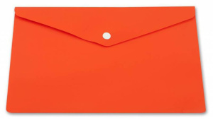 Конверт на кнопке А5 0,18мм непрозр., глянц. однотонный, оранжевый