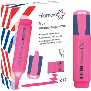 Текстовыделитель "Attomex" 1-5 мм плоский, розовый