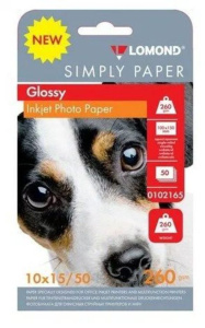 Фотобумага Simple Paper LOMOND А6 260г, 50л, глянец