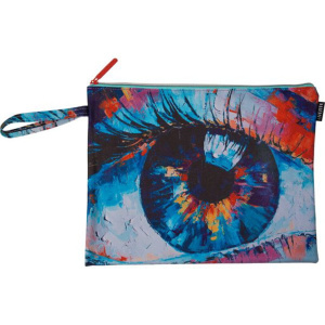 Папка д/тетрад. А4 (330*240*10) молния сверху, кожзам" Open your Eyes" с ручкой