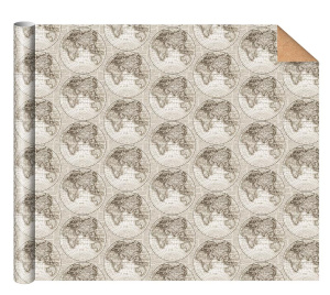 Бумага упаковочная крафт 70*100см "Карта"