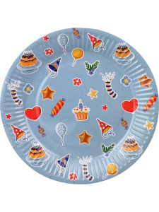 Тарелка бум. 18 см, 6 шт "Торжество"