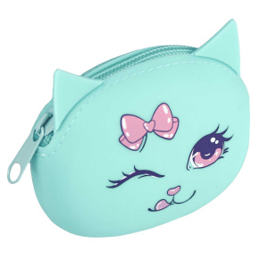 Кошелек для банкнот и монет Феникс+ "Мятный кот" 9*7см, силикон, молния