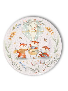 Тарелка бум. 18 см, 6 шт "Лисички"