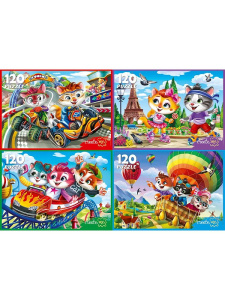 Пазлы  120 элементов  165*225мм   "Приключение котят"