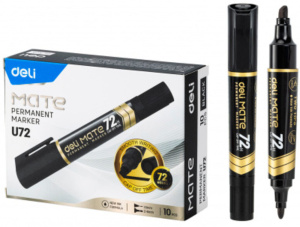 Маркер перманентный двухсторонний  0,5мм и 1мм , чёрный