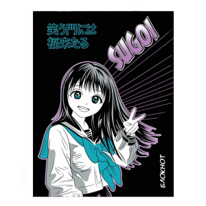 Блокнот А6  32л скоба "Аниме" диз.блок