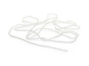 Бусы декоративные   1м, "Новогодние шарики" пластик, в индивид. упаковке, серебро