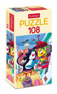 Пазлы   15 элементов  210*300мм.  "Приключения кота и цыпленка"