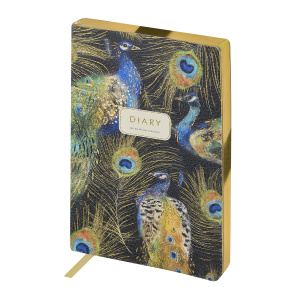 Ежедневник недат. А5 128л., мягк.пер., иск.кожа "Fauna. Павлины" ляссе