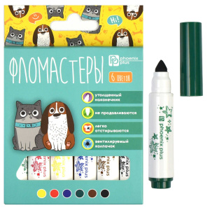 Фломастеры Jumbo   6цв "Феникс+. Арт-братва" вентилир.колпачок