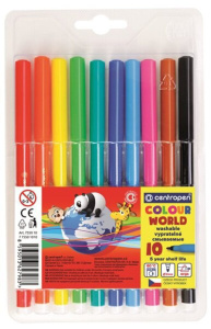 Фломастеры  10цв "Centropen colour world", треуг.захват, пластик.уп-ка