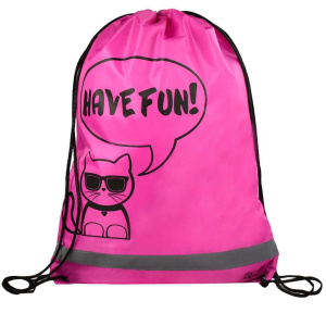 Мешок для обуви 1 отд, 360*480 светоотр."Кот в очках"