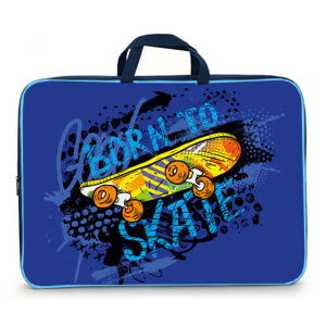 Папка А3 (475*345*75) с ручками, молния, ткань "Скейт"