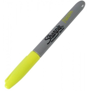 Маркер перманентный 1,5мм  жёлтый Sharpie неон, светится в ультрафиолете