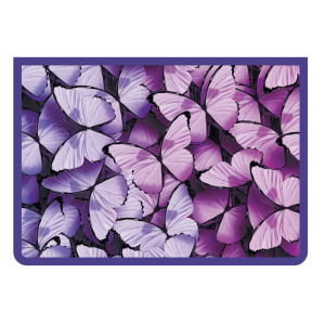 Папка д/тетрад. А4 (325*230*55) молния сверху, пластик "Розовые бабочки"